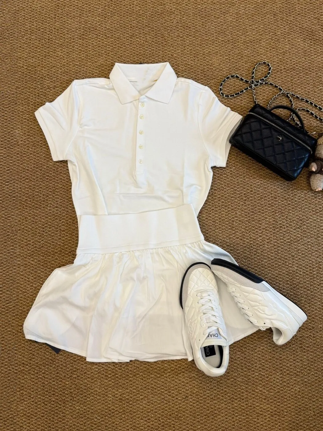 

Summer Casual Sportswear Set Women's White Neck Short Sleeve T-Shirt Top High Waist A-Line Short Skirt Two-Piece Set