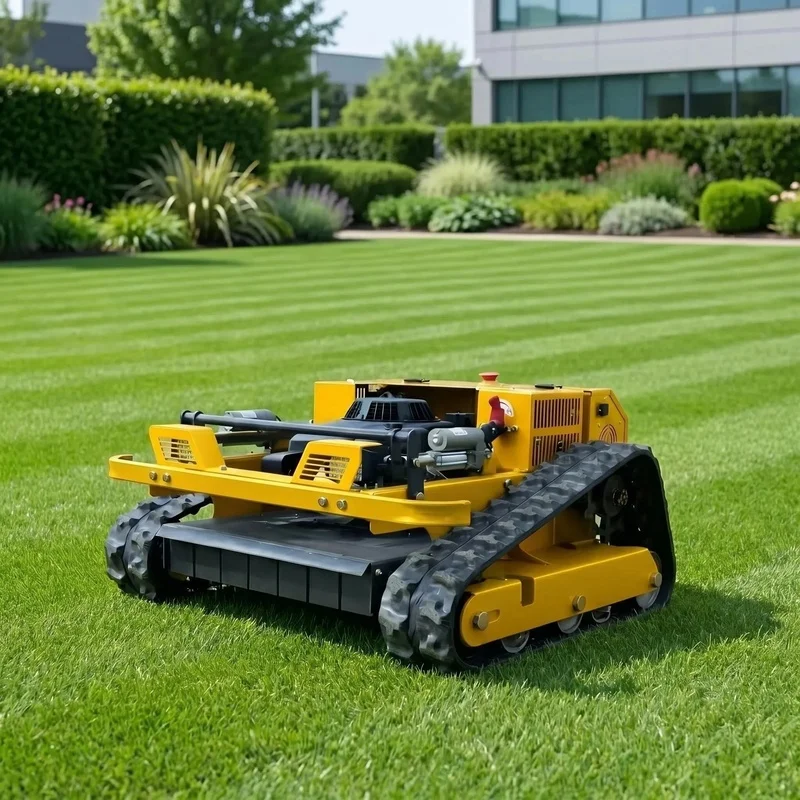 Source Factory Industrial Self Propelled Cordless 4-Stroke Crawler High Torque 9HP Gas Anti-Slip Riding Lawn Mower 550mm Grass