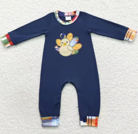 

Лидер продаж, детская одежда на День Благодарения, комбинезоны для маленьких мальчиков с вышивкой в Турции