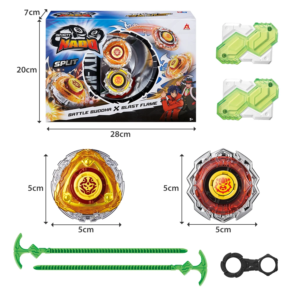 Infinity Coban 3 Set Seri Split Asli 2 Mode Combinable atau Splicable Spinning Top Metal Gyro + Launcher Hadiah Mainan Anak