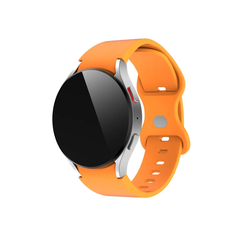 ينطبق على ساعة سامسونج جالاكسي، حزام بإبزيم على شكل فراشة، ملحقات الساعة الذكية الرياضية، حزام ساعة بلون سادة من السيليكون