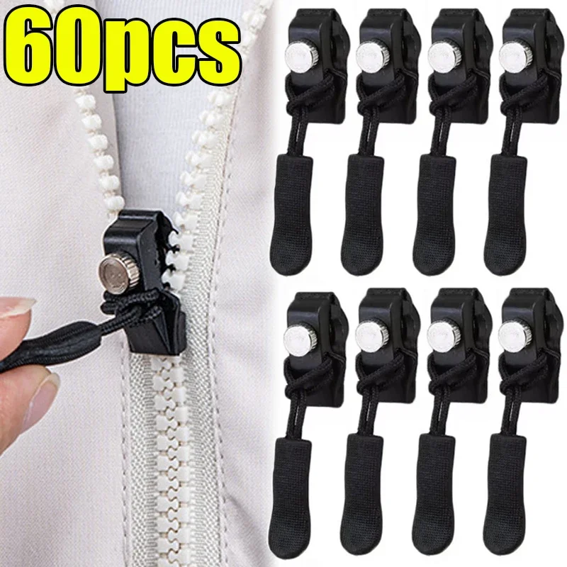 60/1PCS Zipper Repair Kit Universal Quick Instant Zipper Head Replacement Zipper Sliding for Jacket Bag Coat Free Sewing 3 Sizes