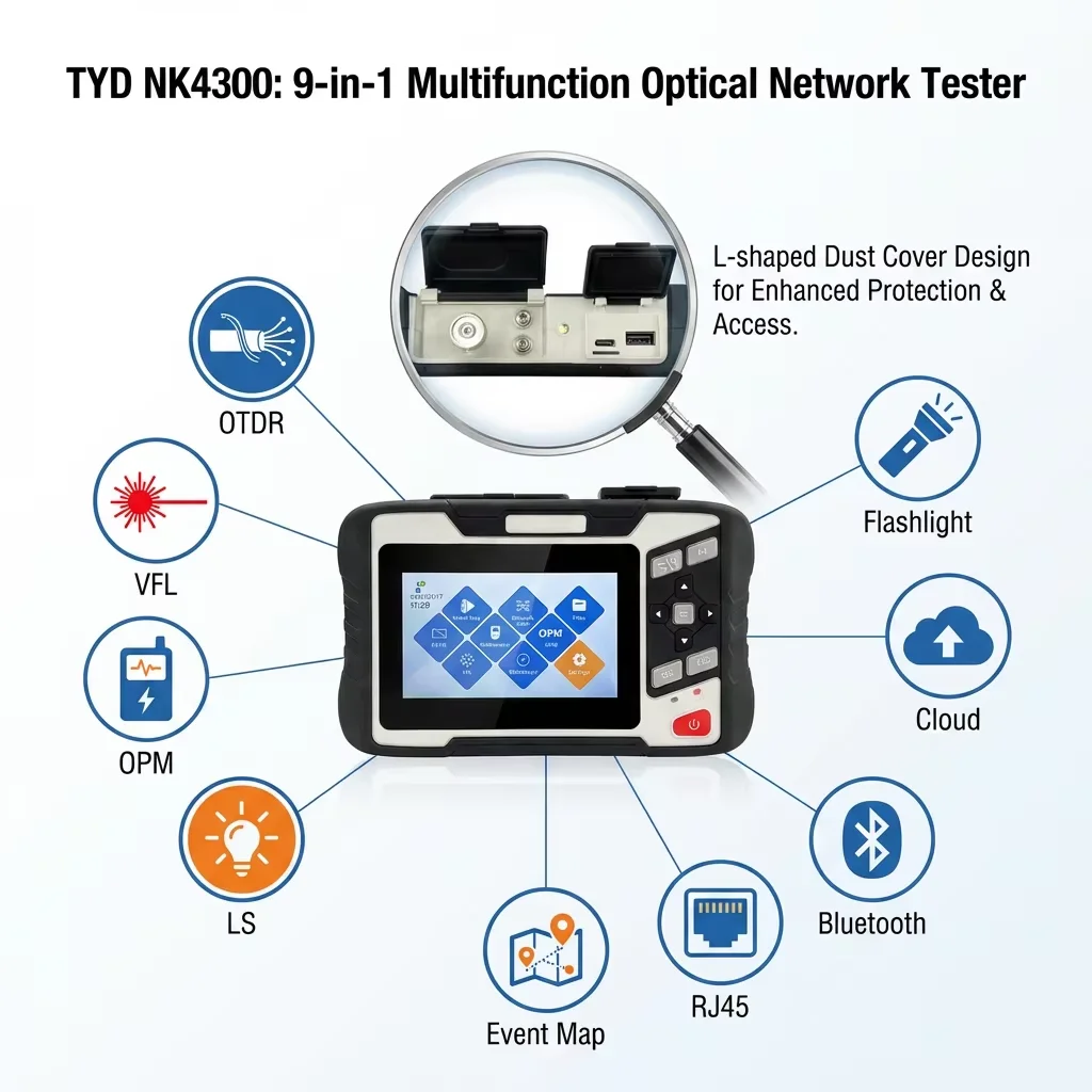 TYD NK4300-D1 Mini OTDR POE FTTH 1310/1550nm Dual Wavelength 4.3