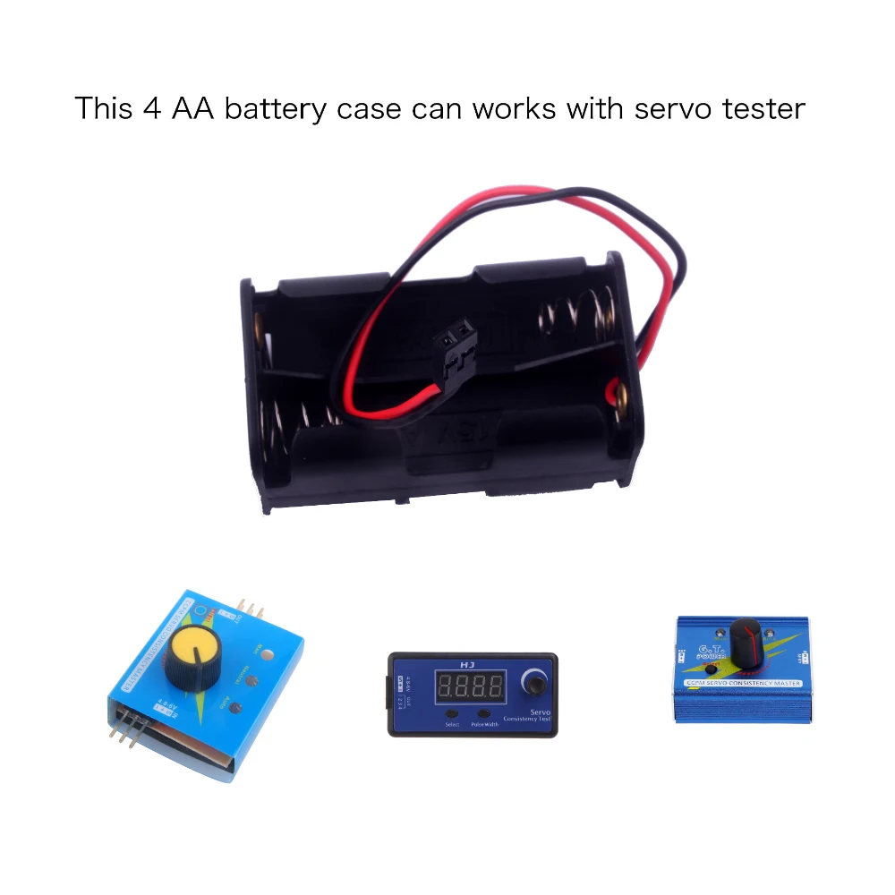 10PC 4 Cell AA Battery Holder Case Double Layer Battery Slot Box JR Connector Receiver Battery Pack 6V for RC Model Servo Tester