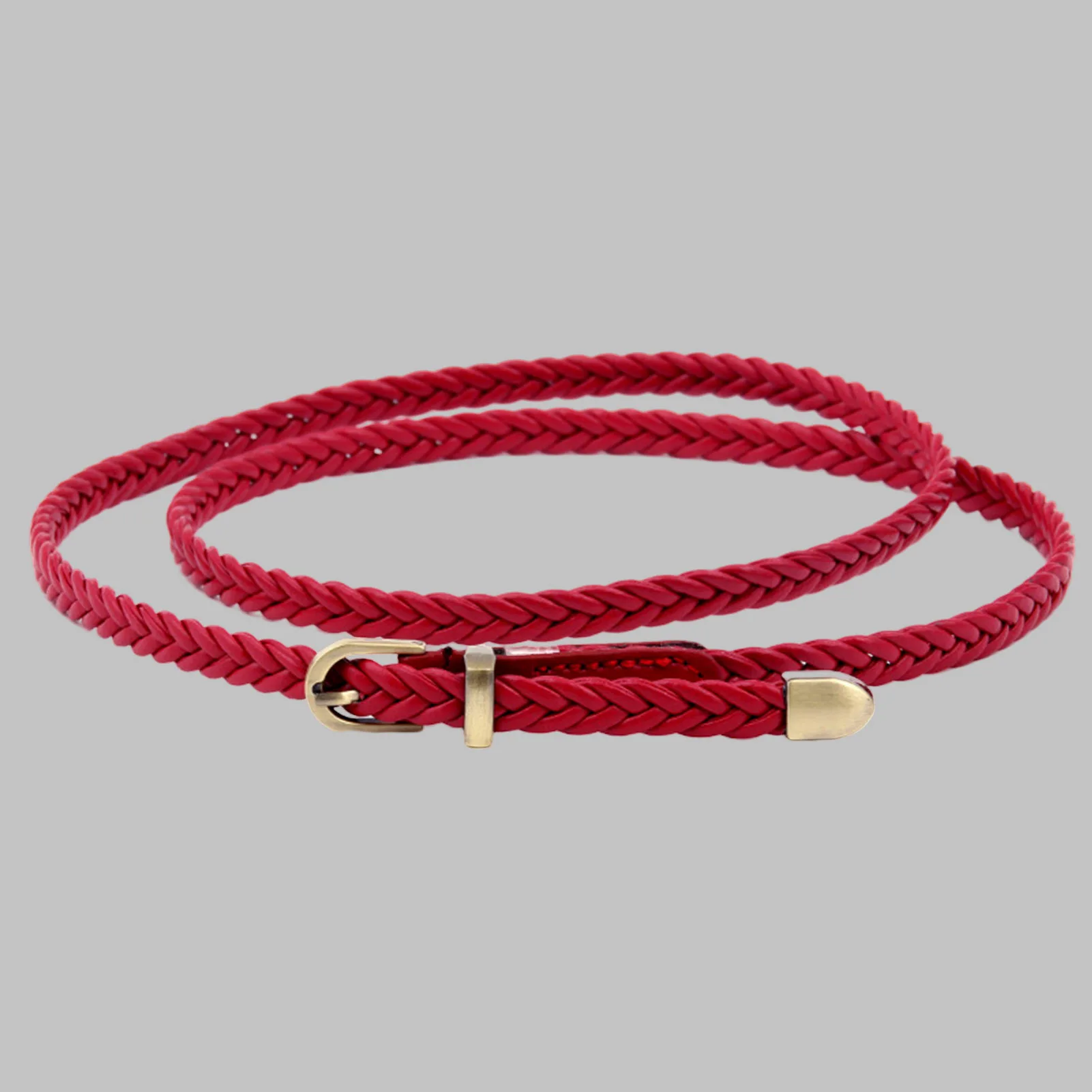 Adjustable Waist Belt Elegant for Casual Wear Women Retro Thin Faux Leather Belt Golden Buckle for Dresses and Jeans Stylish - view 5