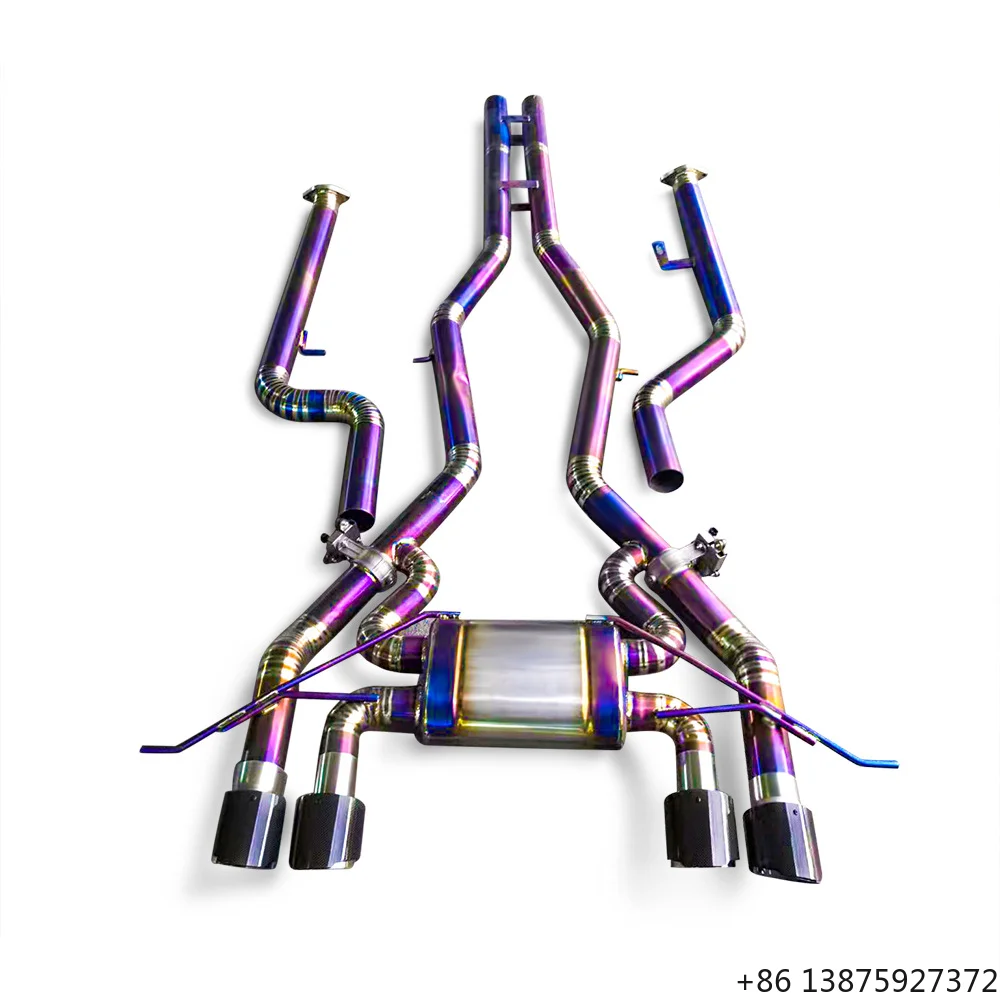 Sport-Style Resonators Electronic Valve Titanium Cat-Back Exhaust System Compatible with M3/M4 G80/G82/G8X 3.0T