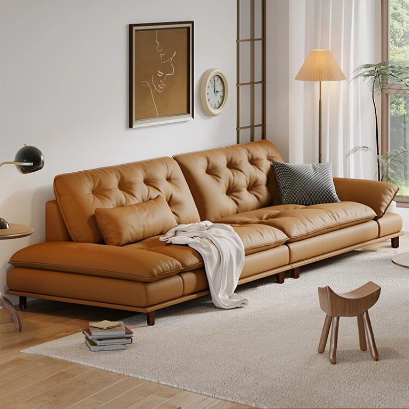 Art sofa, living room, simple modern Italian style, light luxury, wide armrests, adjustable dual purpose, straight row sofa