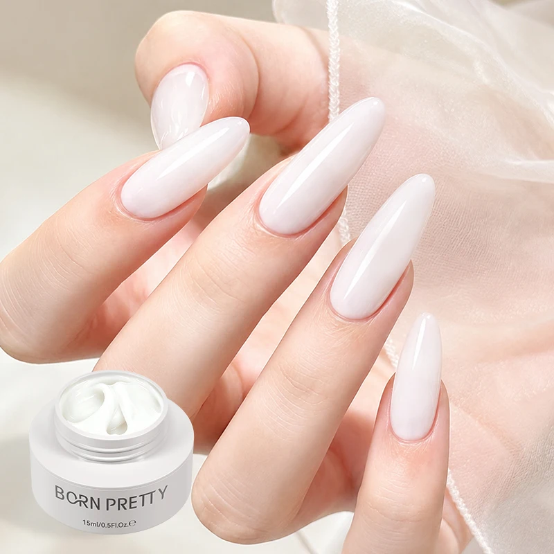 BORN PRETTY 15ml Low Curing Heat Builder Gel Milky White Clear Extension Soak Off UV Gel Nail Polish Reinforce Repair Manicure