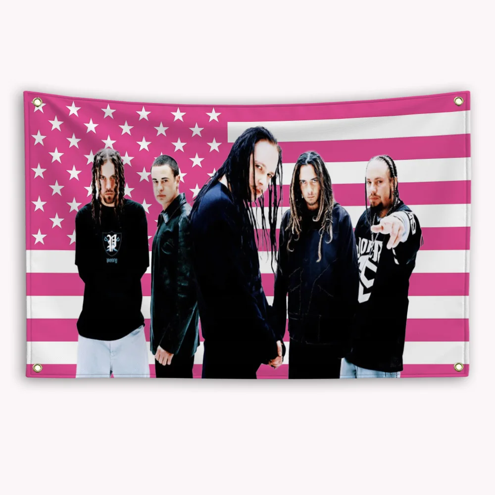 

Korn Music Band American Flag Banner Custom Flags for Bedrooms Outdoor Decorations Tapestry Garage Decoration Flaga Advertising