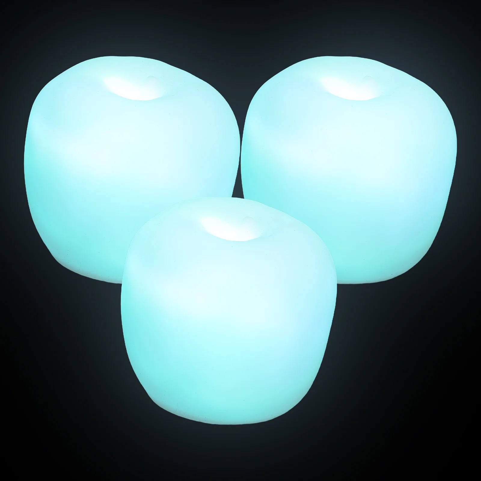 

3 Pcs Glowing Apple Night Light Small Lamp for LED Color Changing Fruit