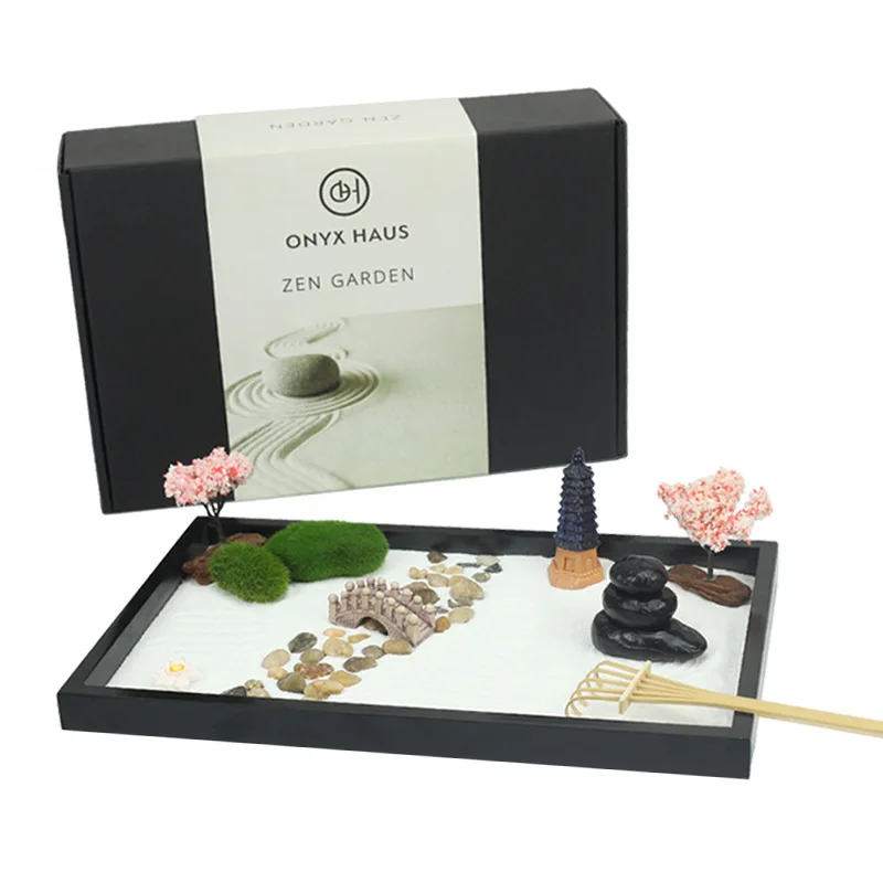 Zen Garden Sand Table Meditation Ornament ASMR Sleep Aid Decoration Home Decor