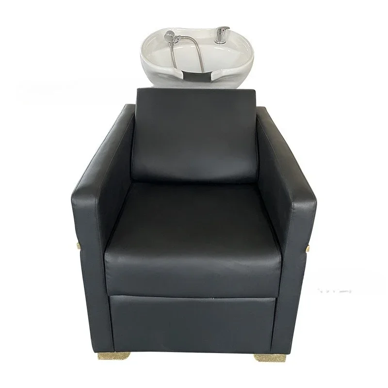 

01-Barber shop semi-reclining shampoo bed massage sitting flush bed