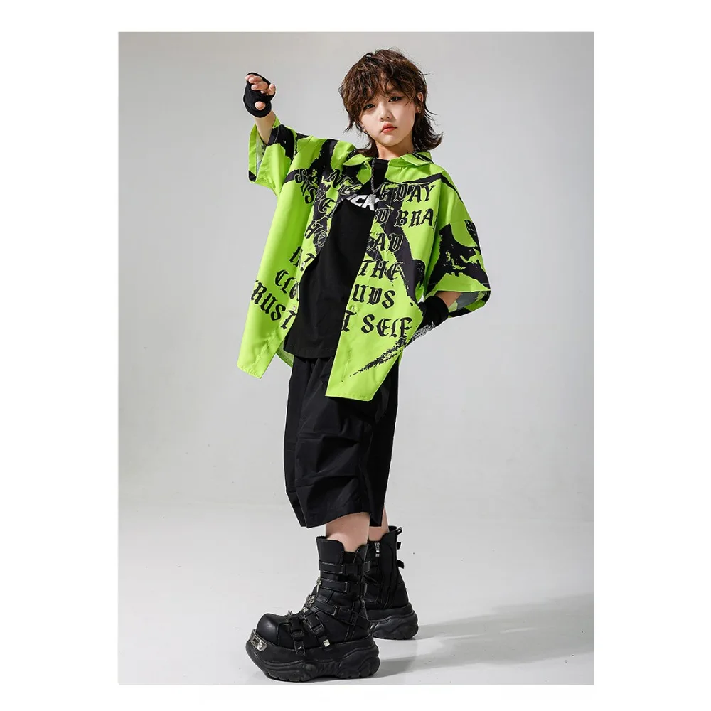 Hip Hop Camouflage Green Set Street Dance Practice Outfit Jazz Stage Wear Camo Oversize 2Pc K-pop Streetwear Casual Dance Suit view 4