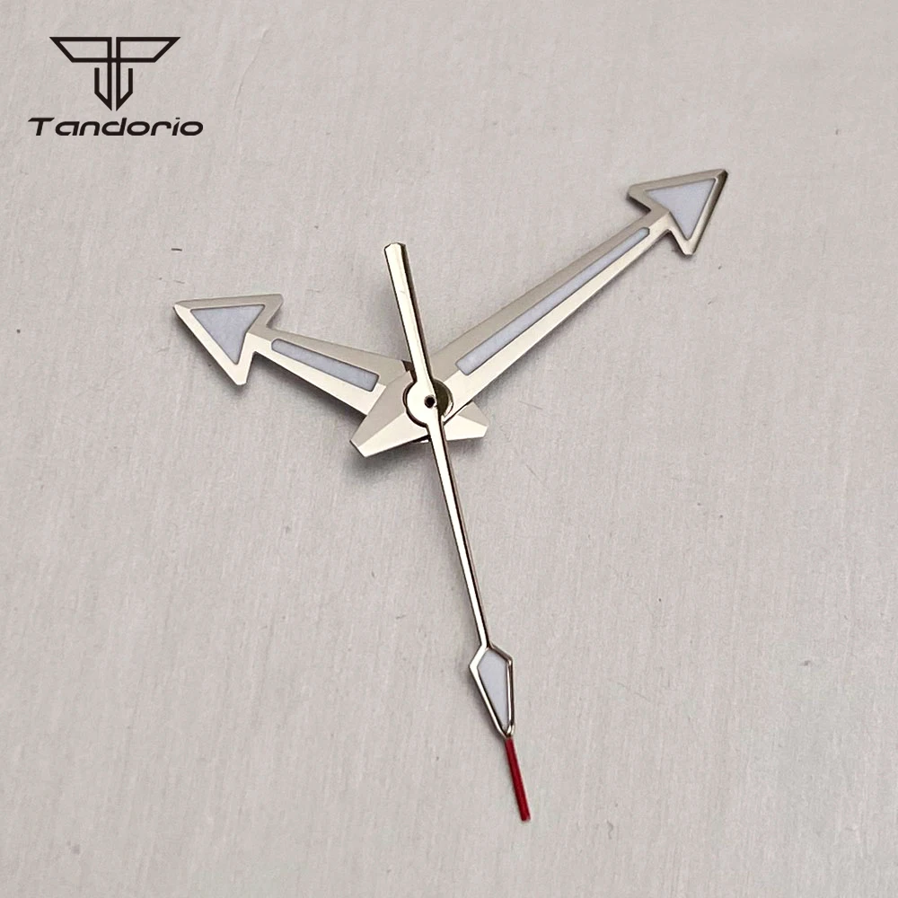 Silver Arrow Watch Hands Red Tip Second Pointer Wristwatch Parts Luminous Fit NH34 NH35 NH36 NH38 Miyota8215 8205 PT5000 ETA2824