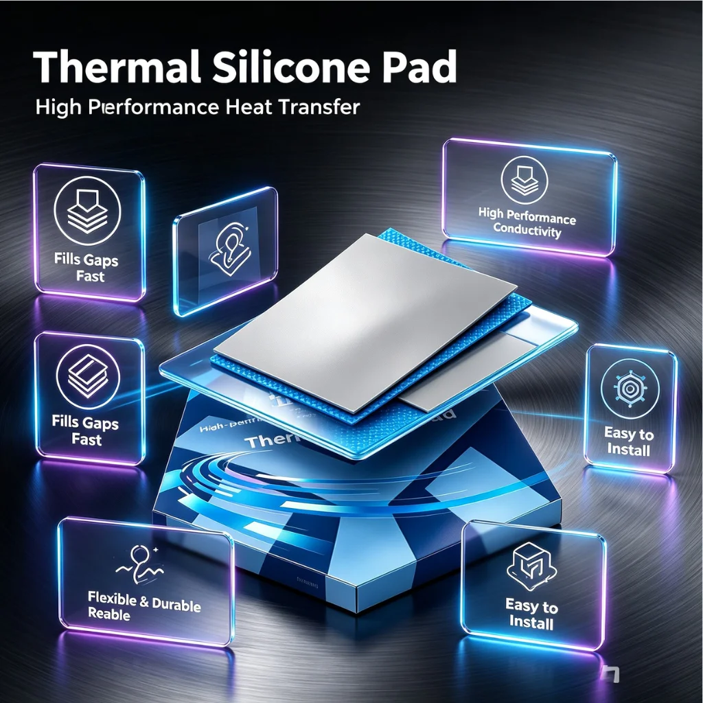 Thermalt VIDA 21W/mk 0.5/1.0/1.5mm GPU CPU Heatsink Cooling Conductive Silicone Pad High Quality Original Authentic Thermal Pad