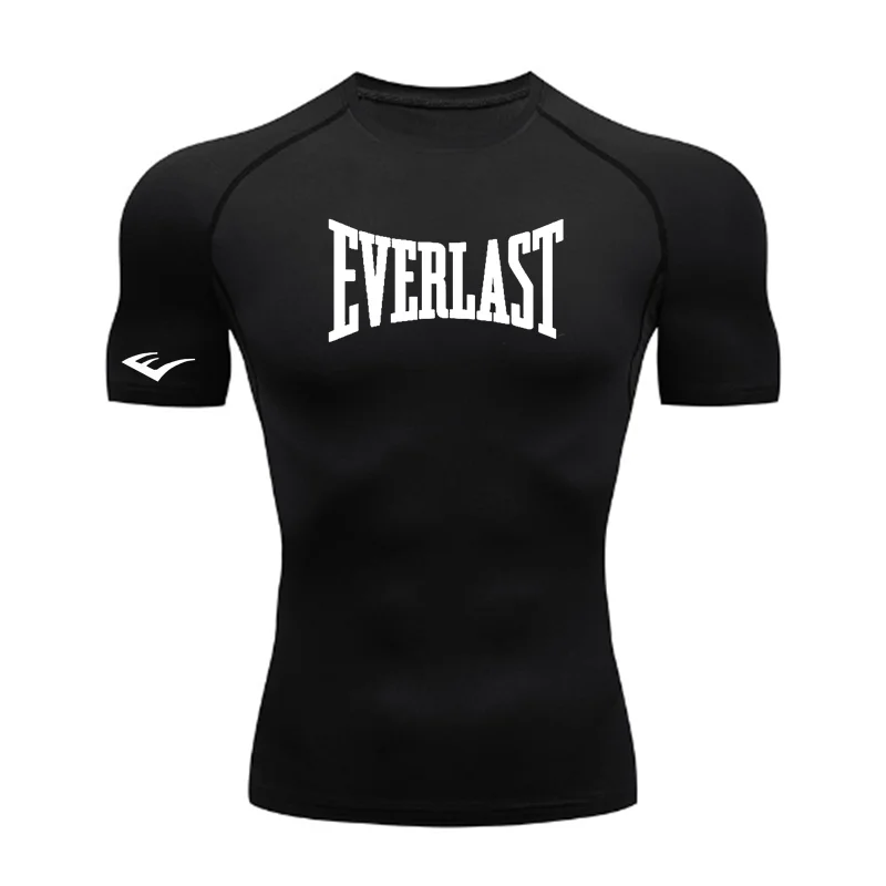 EVERLAST MensShort Sleeved Compression T-Shirt Sun Protection Second Leyer Skin Running Fitness Rash Prevention Training Clothes