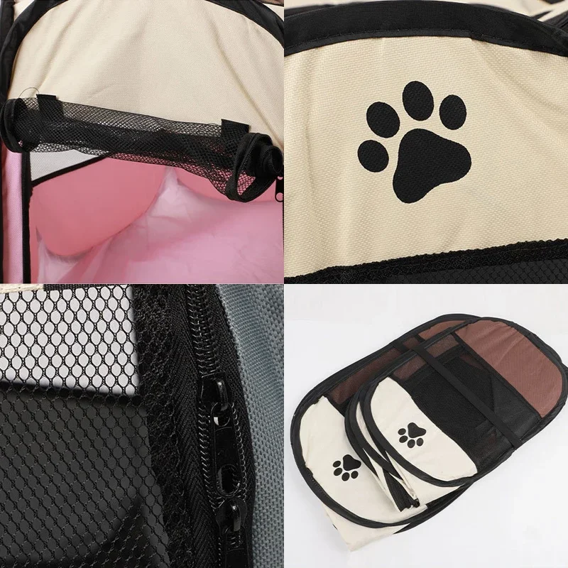 Octagonal Pet Tent Foldable Portable Oxford Cloth Cat and Dog Nest Outdoor Easy Operation Large Dog Cages Cat Fences view 4
