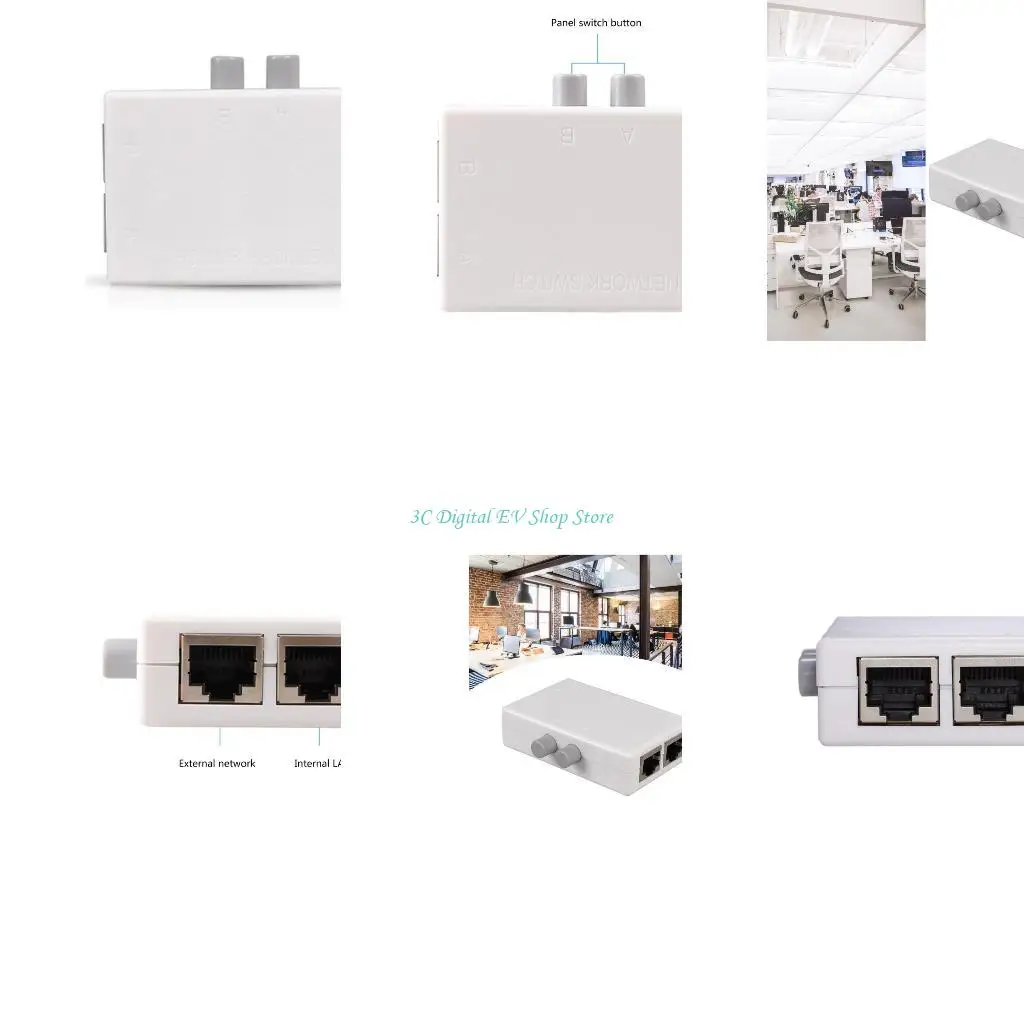 E74D 2 Port RJ45 Networks Switches Selector 2 In 1 Out Internal External Switches