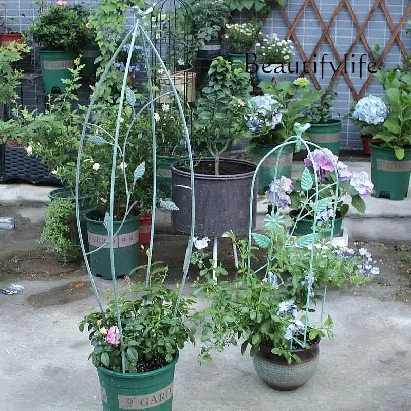 Nido de Pájaro pequeño de hierro forjado antiguo de estilo europeo, marco de vid trepadora, soporte de flores, marco de planta de pantalla para exteriores