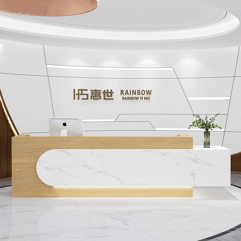 B Gym reception desk Clothing store checkout page Beauty salon counter Company front desk