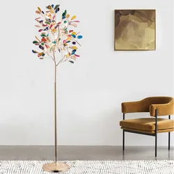Nordic Luxury Colorful Agate Floor Lamp Living Room Creative Agate Tree Shaped Standing Lamp Vertical Table Lamp Sofa Lamp