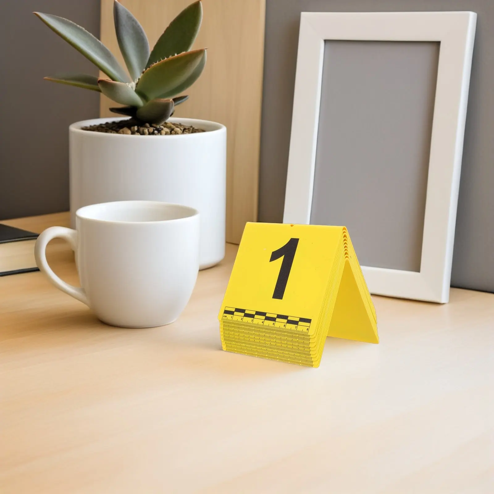 Crime Scene Evidence Number Placard Weatherproof Forensic Evidence Stand with Centimeter Ruler Accurate Identification Marker