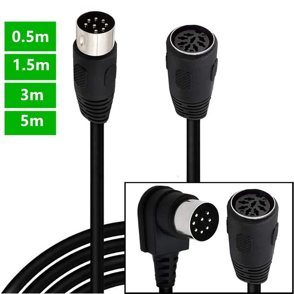 8 Pin DIN MIDI Male to Female Cable, 8Pin DIN Male to Female Audio Signal Jack Connetor Extension Cable Wire for Bang Olufsen