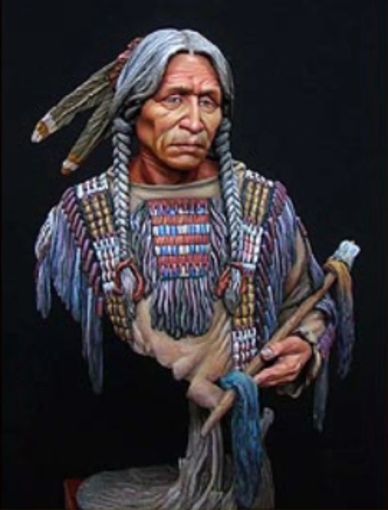 Масштаб 1/10, литой комплект модели бюста из смолы Sioux, индийская статуя в разобранном виде и неокрашенная
