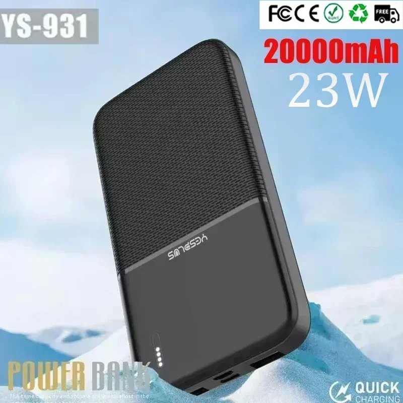 Generation 23W 20000mAh Portable Power Bank - Large Capacity Spare Battery for Huawei Samsung Xiaomi PD20W Pilha Recarregável