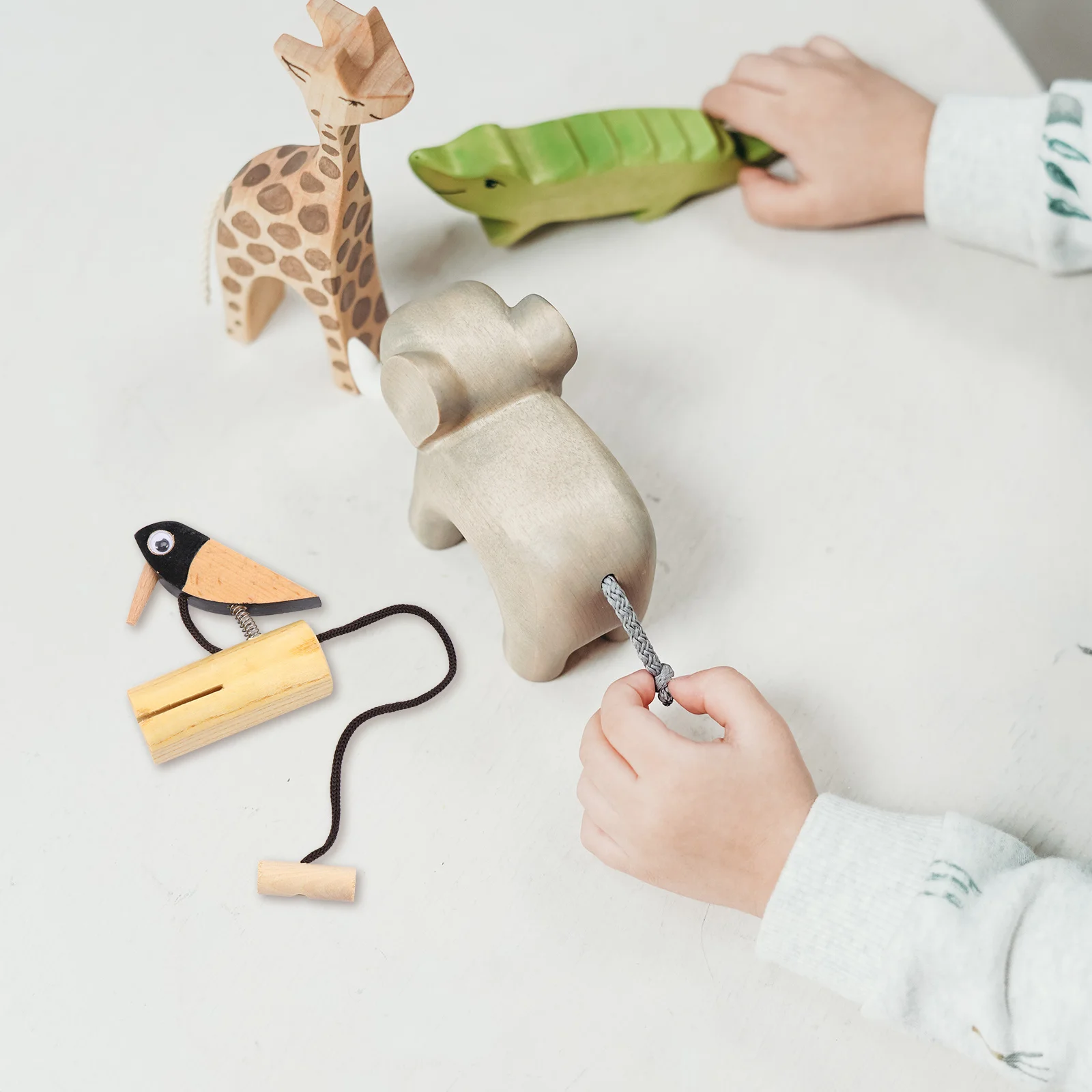 

Wooden Percussion Musical Instrument Woodpecker Shape Early Education Kids Instrument Sound Barrel Wooden Percussion