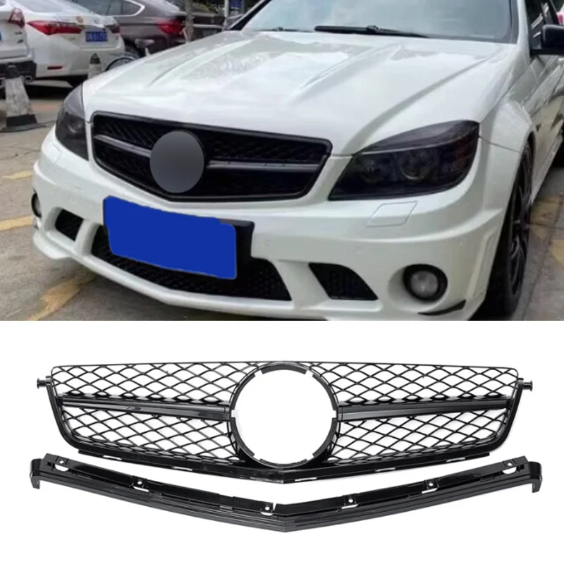 

Front Hood Grille Racing Grill Upgrade Grills Tuning For Mercedes-Benz C Class W204 C63 For AMG 2008 2009 2010 2011