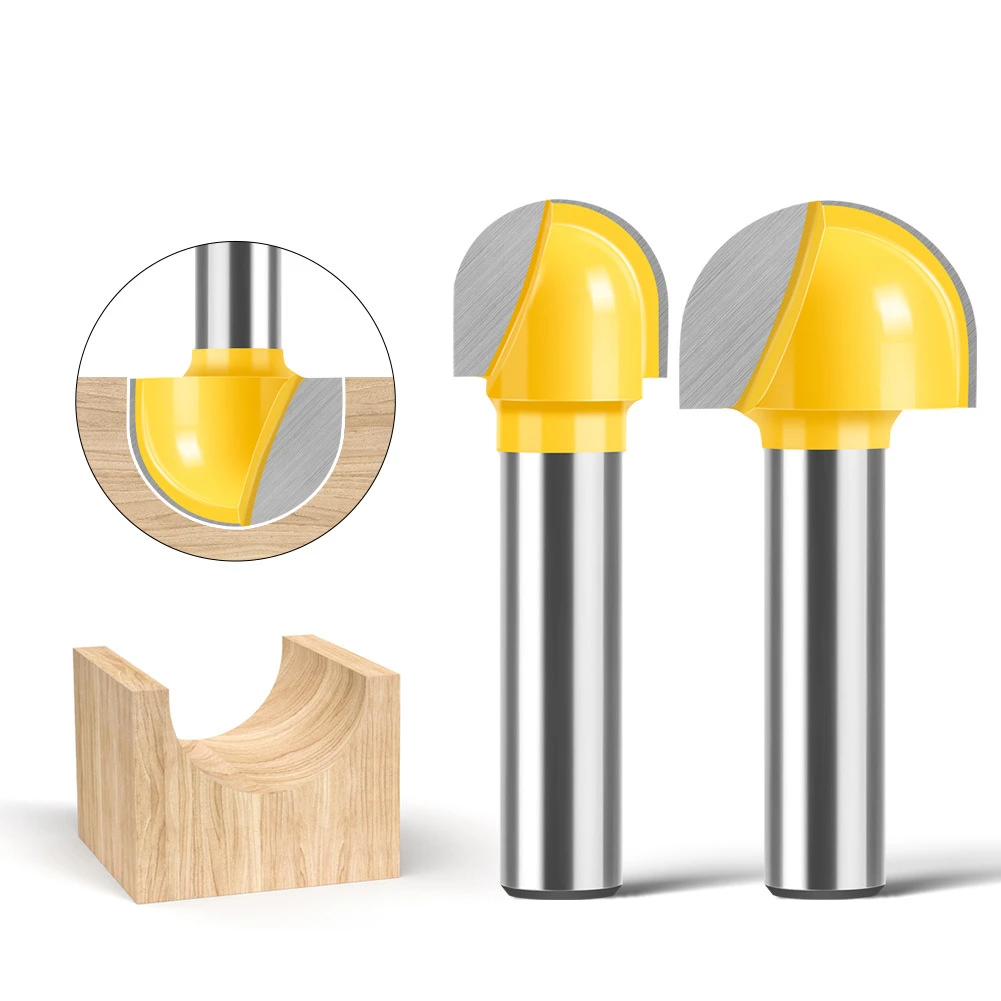 1PC 8MM Shank Milling Cutter Wood Carving Round Bottom Router Bit Arc Grooving Inner Round Cavity Processing Trimmer Engraving