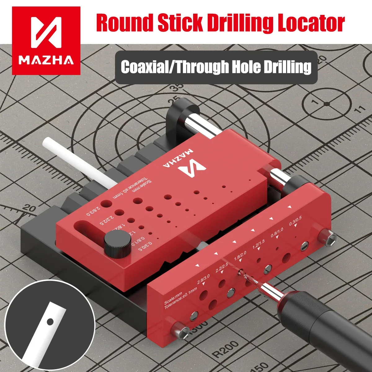 

MAZHA T0012 круглая палка, позиционер для штамповки, станция для моделителя, хобби, сделай сам, круглый стержень, сверление, вспомогательный локатор, инструмент