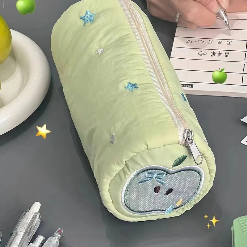 Kawaii Green Apple Cute Cake Pencil Case Storage Bag borsa per cosmetici cancelleria per studenti materiale scolastico torna a scuola