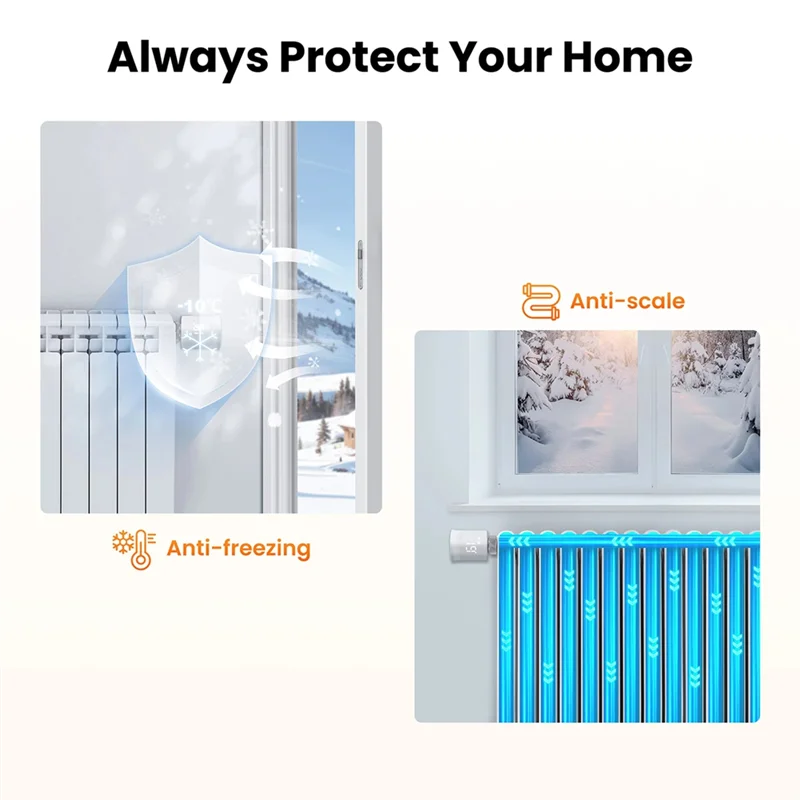 ABNO-Smart Radiator Thermostat، Zigbee Thermostatic Radiator Valve، Mini TRV للتدفئة، يعمل مع Alexa Google Home