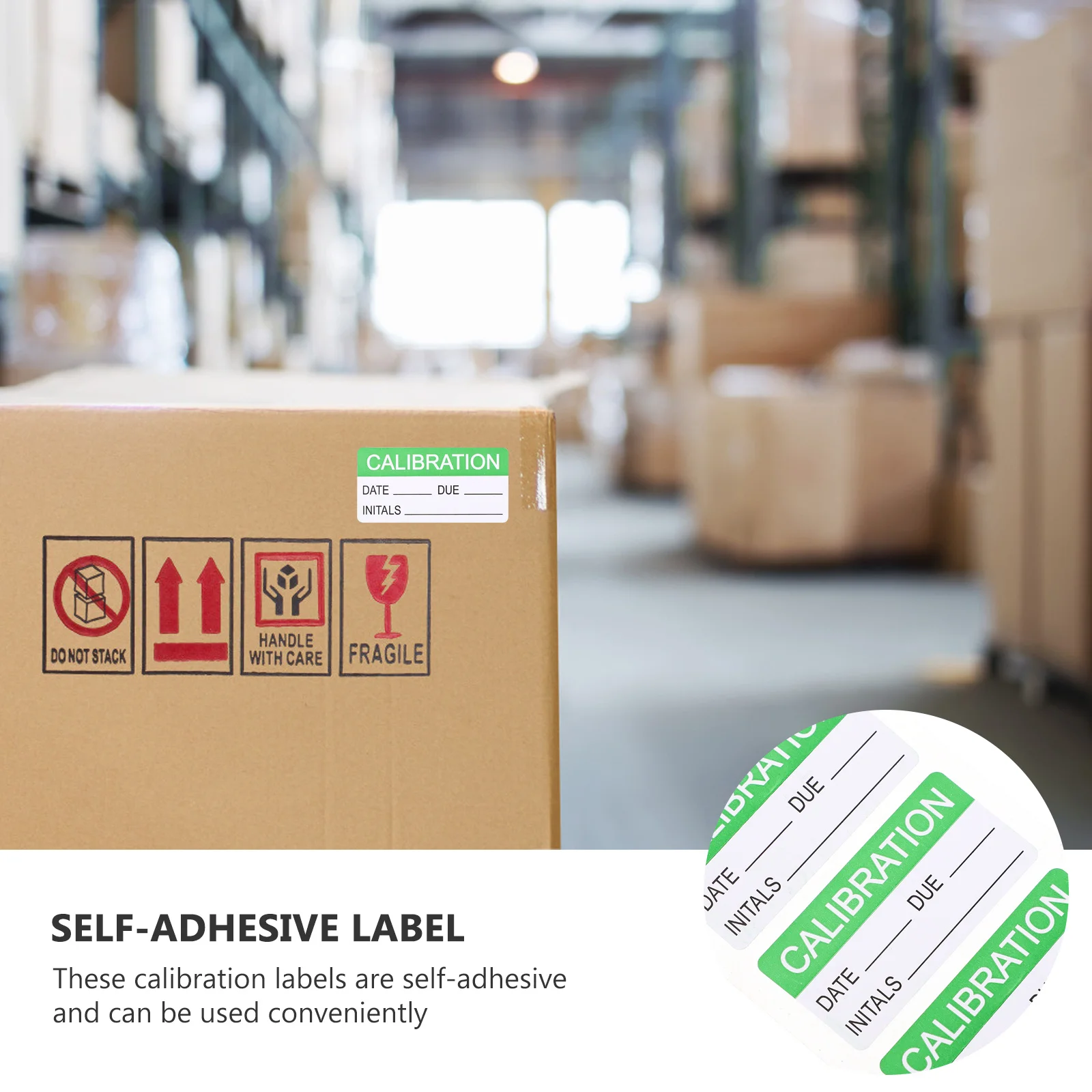 

DOITOOL 300 Pcs Self Adhesive Calibration Labels Blank Stickers for Boxes Jars Warehouse Factory Office School
