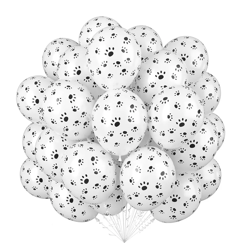 

10pcs 12inch White Black Ballons Dog Cat Animals Pet Paws Latex Balloons Happy Birthday Party Baby Shower Decoration Kids Toy