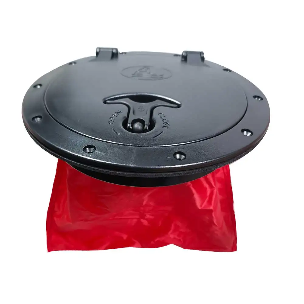 6 & 8 Zoll runde Kajaklukenabdeckung mit T-Griff, roter Innentasche und Schrauben – Marine-Boot ABS Kajak-Deckplatte zur Ausrüstungsorganisation – Detail 4