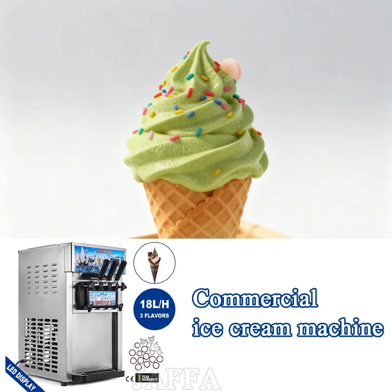

Ice Cream Machine Desktop Three Color Soft Ice Cream Machine Commercial Small Soft Serve Ice Cream Machine