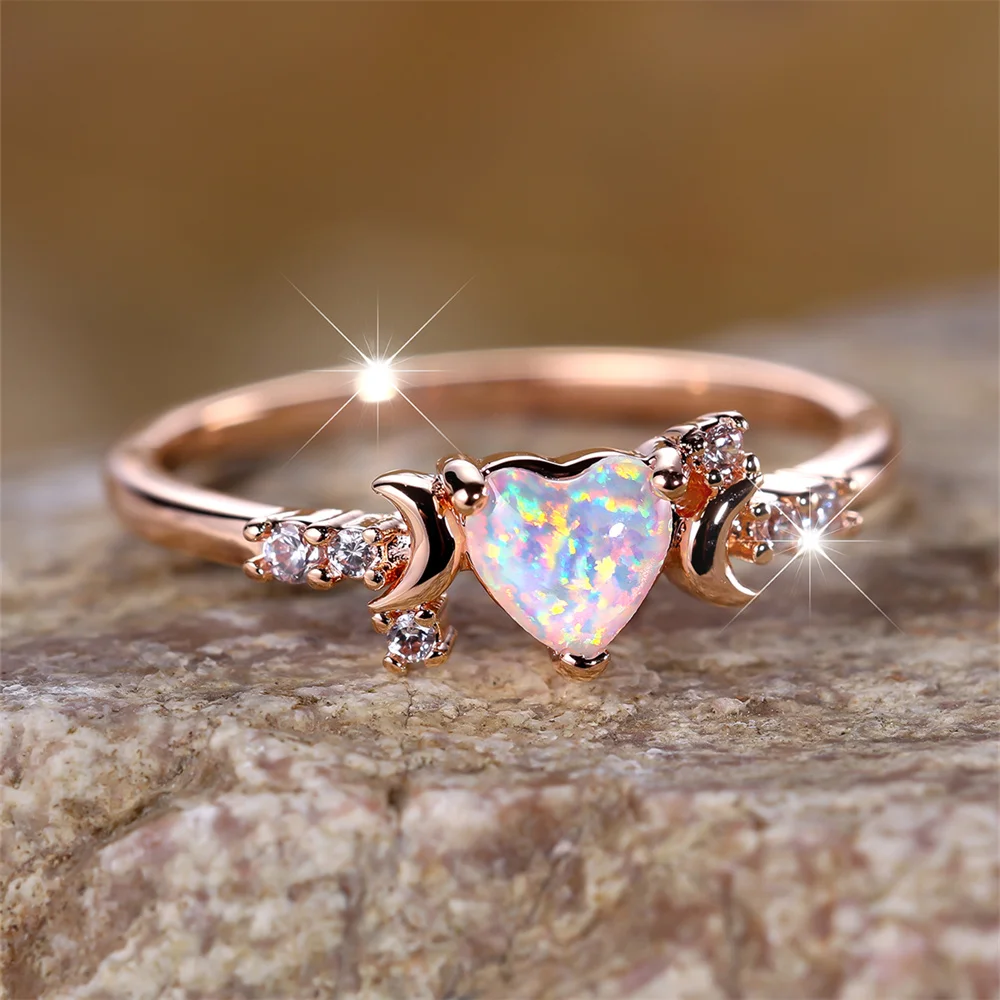 White Fire Opal Heart - Image 3