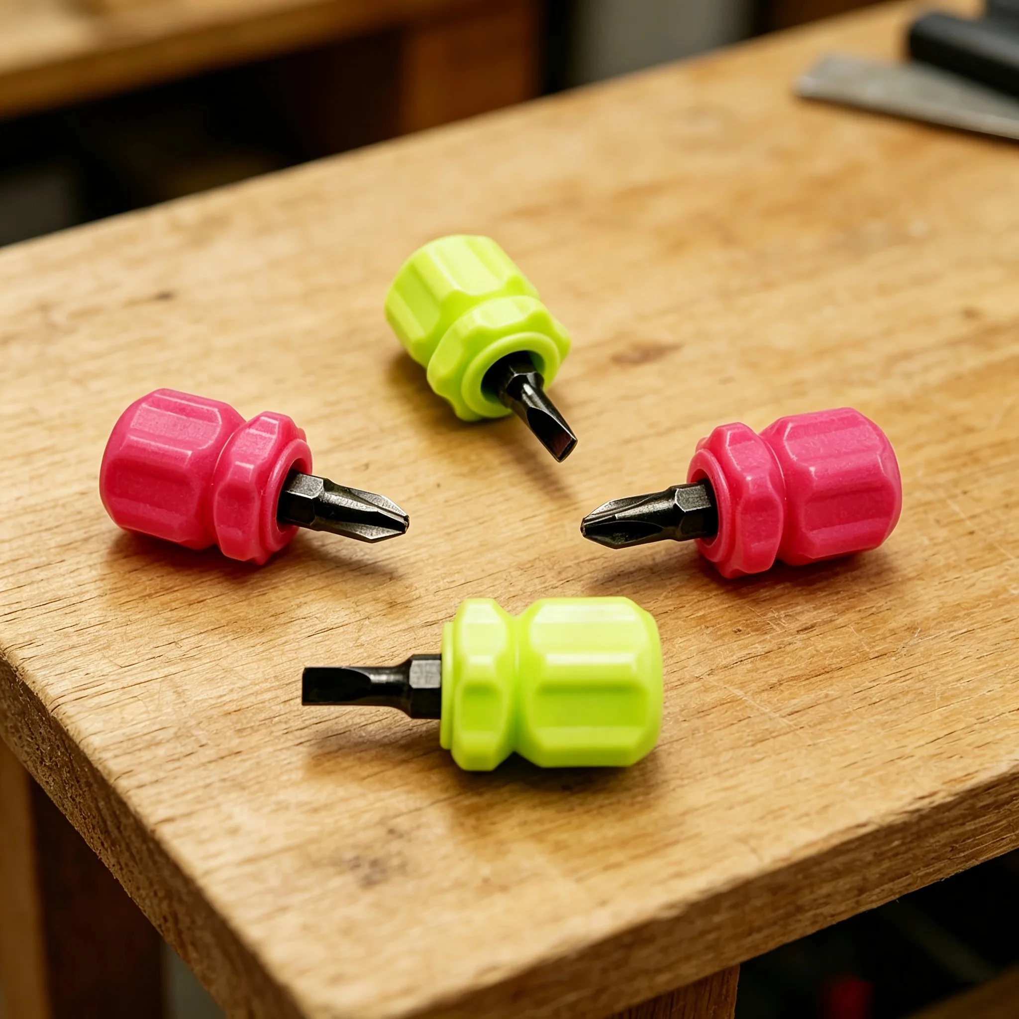 4Pcs Mini Pocket Screwdriver Kit, Candy Color,2 Phillips&2 Slotted Bits,Small Screwdrivers for Toys,Electronics&Home Repairs