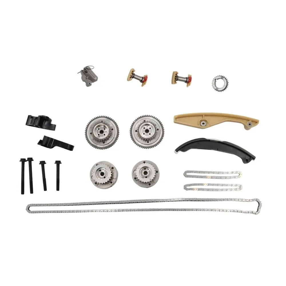 AT4Z6C526B AT4E6C524EC Kit Rantai Timing & Cam Phaser Berkualitas Tinggi dengan Gear Untuk Ford Edge 2011-2014 3.5L 3.7L XLB-1183
