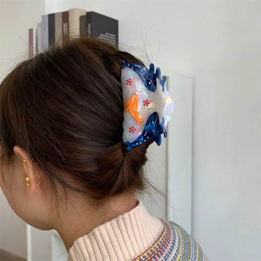 패션 헤어 클립 바다 물고기 머리핀 상어 클립 헤드웨어 푸른 고래 머리 집게핀 기하학 아세트산 상어 클립 여행