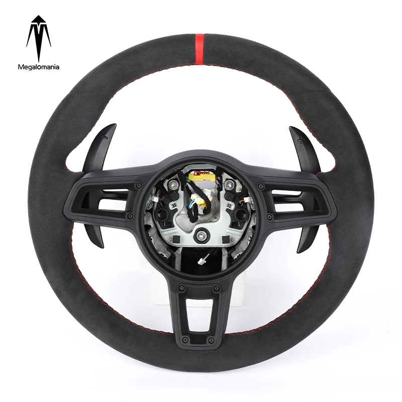 Full Leather Steering Wheel For Porsche Panamera Cayenne Macan 718 Boxster Complete Steering Wheel