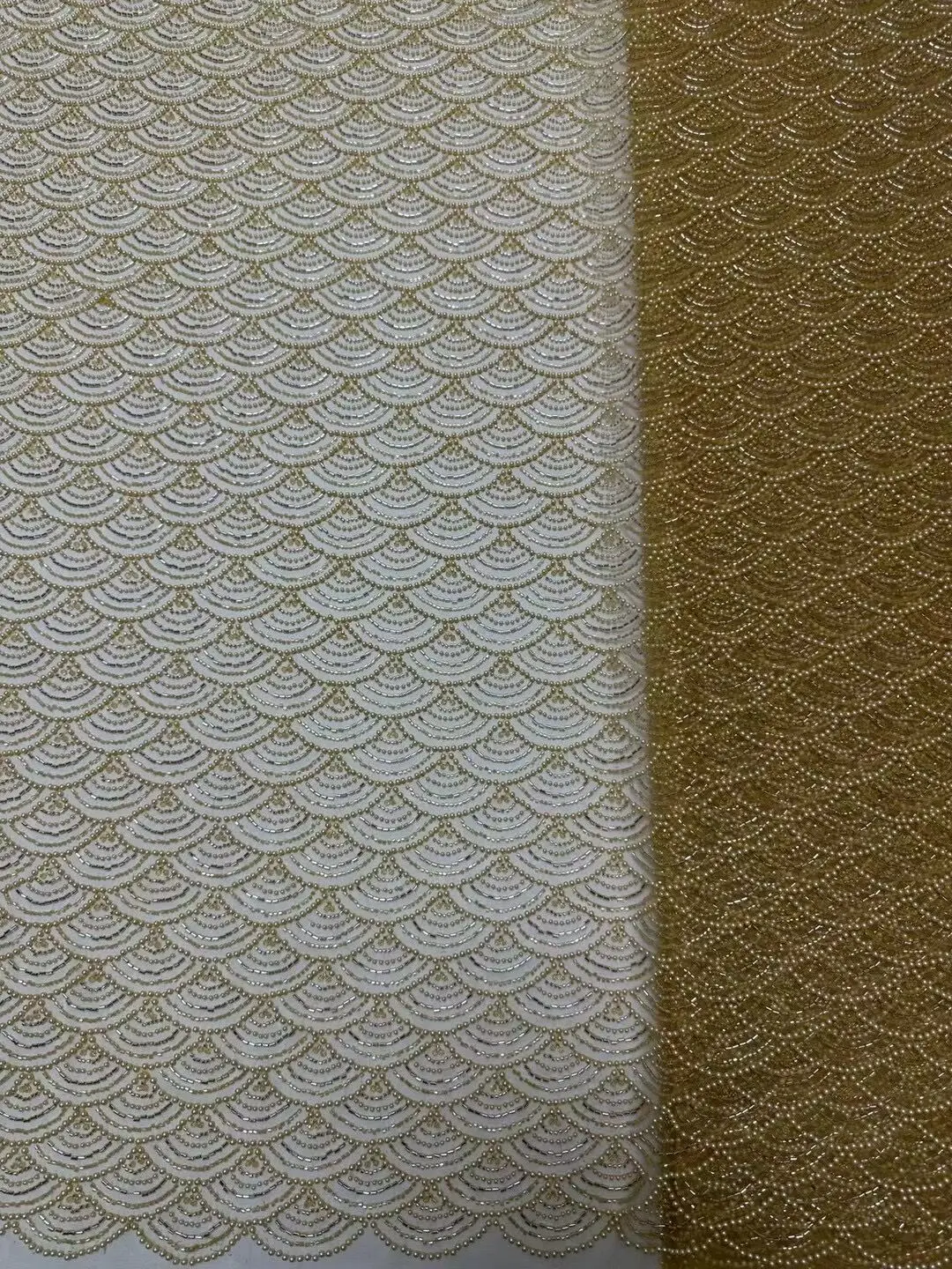 

Nigerian Beaded Embroidery Lace S-1308824 High Quality French Net Sequins Tulle African Lace Fabric for Luxury Wedding Party