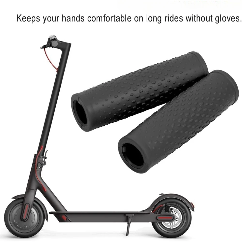 1 زوج المطاط المقود قبضة ل Xiaomi M365/Pro/1s/Pro2 سكوتر كهربائي الملحقات عدم الانزلاق الأسود سكيت ركوب أجزاء