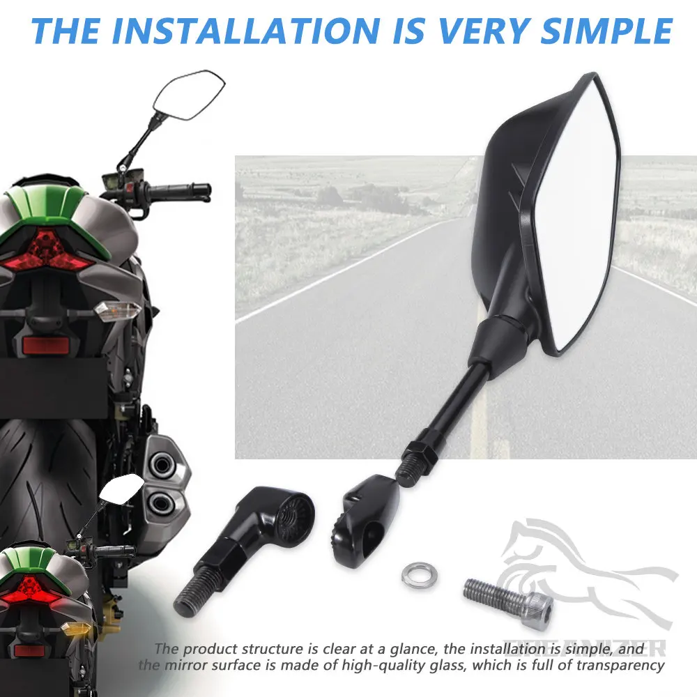 For Honda Shadow 1100 for Kawasaki Vulcan 1600 for Suzuki Bandit 1200 Motorcycle Adjustable Rearview Rear View Side Mirrors