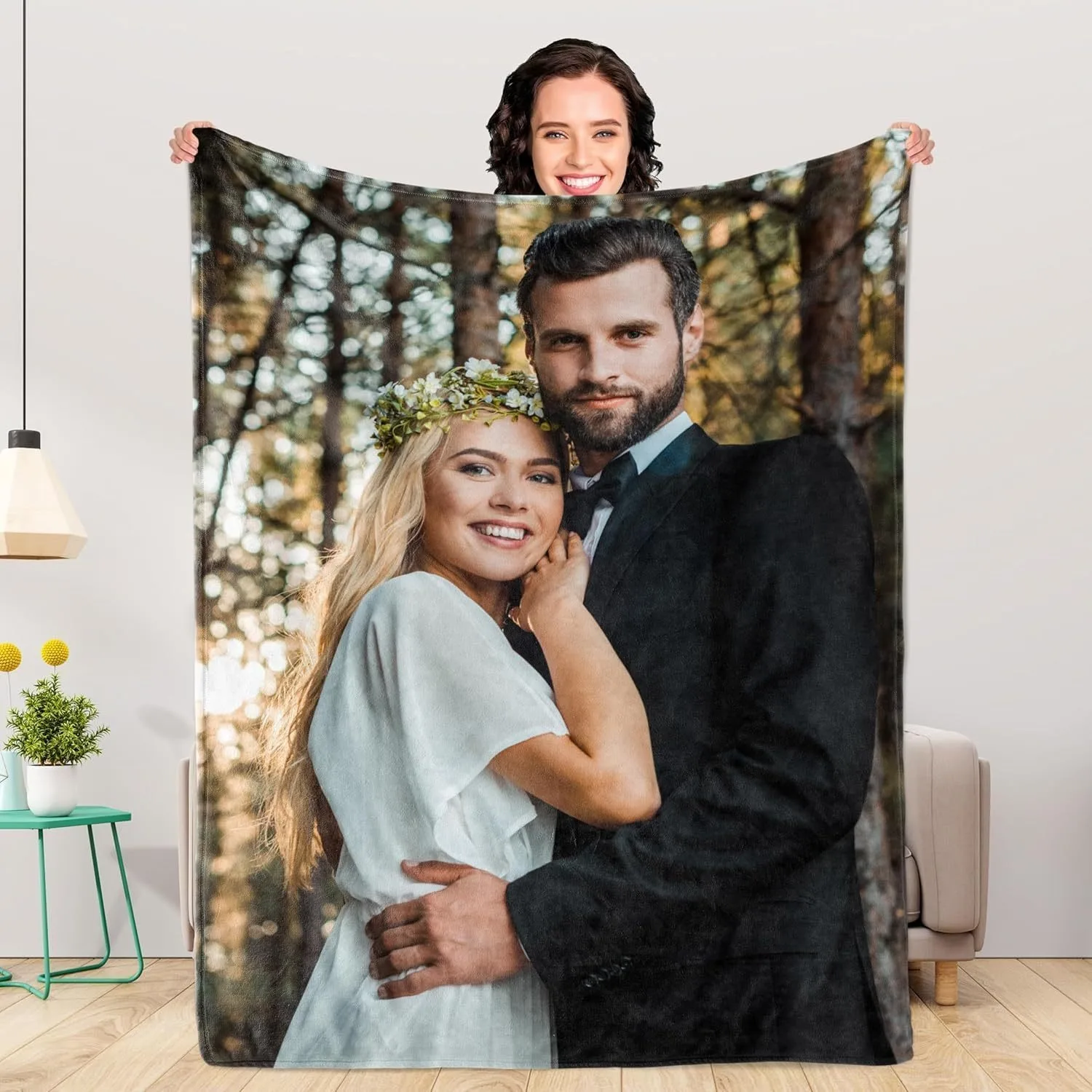 1 Personalized Photo Blanket, Customizable with Your Own Image - a Soft and Comfortable Blanket Suitable for All Seasons