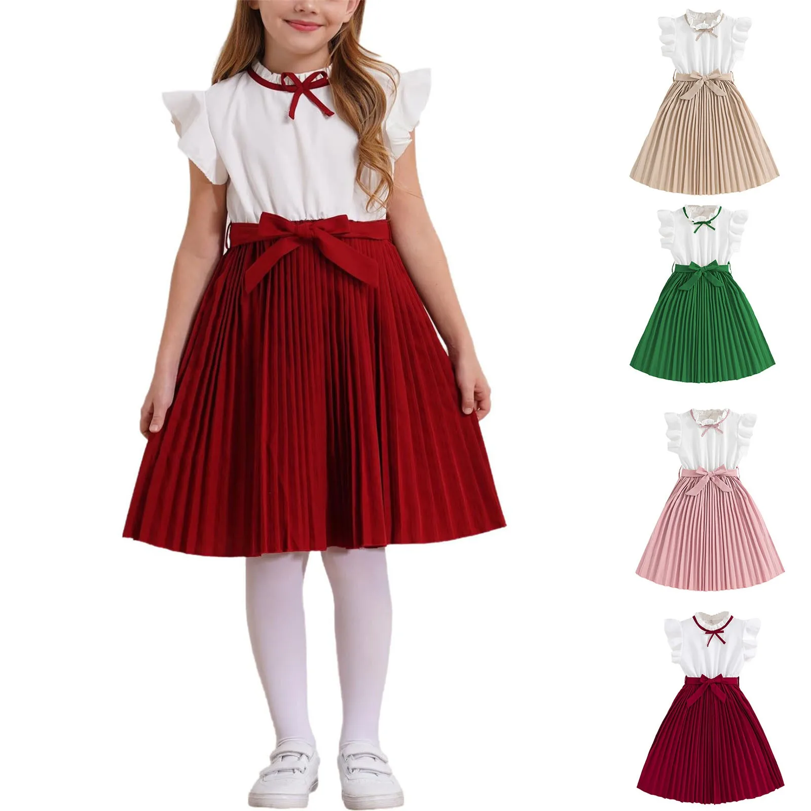 Kinder Kleid Für Mädchen 8-12 Jahre Sommer Falten Rock Mädchen Elegante Mode Kleid Geburtstag Party Kleid Für Kinder