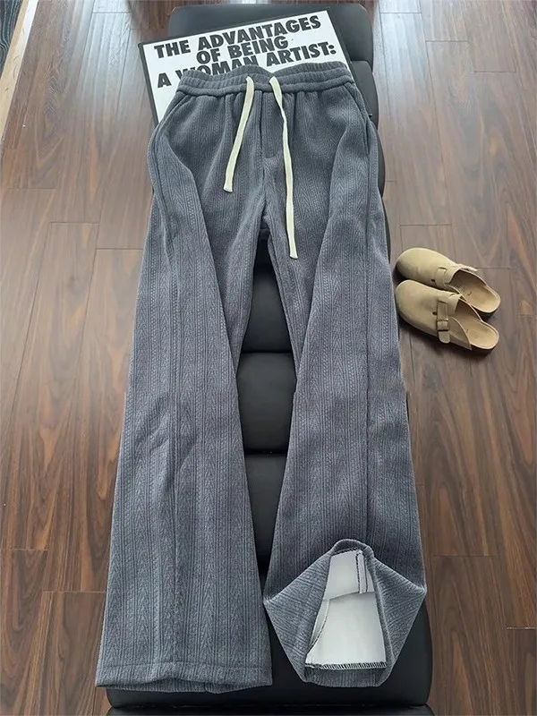 

Мужские осенние повседневные спортивные брюки Deep ey Wheat Spike с широкими штанинами, прямого кроя, средней посадки, из полиэфирного волокна